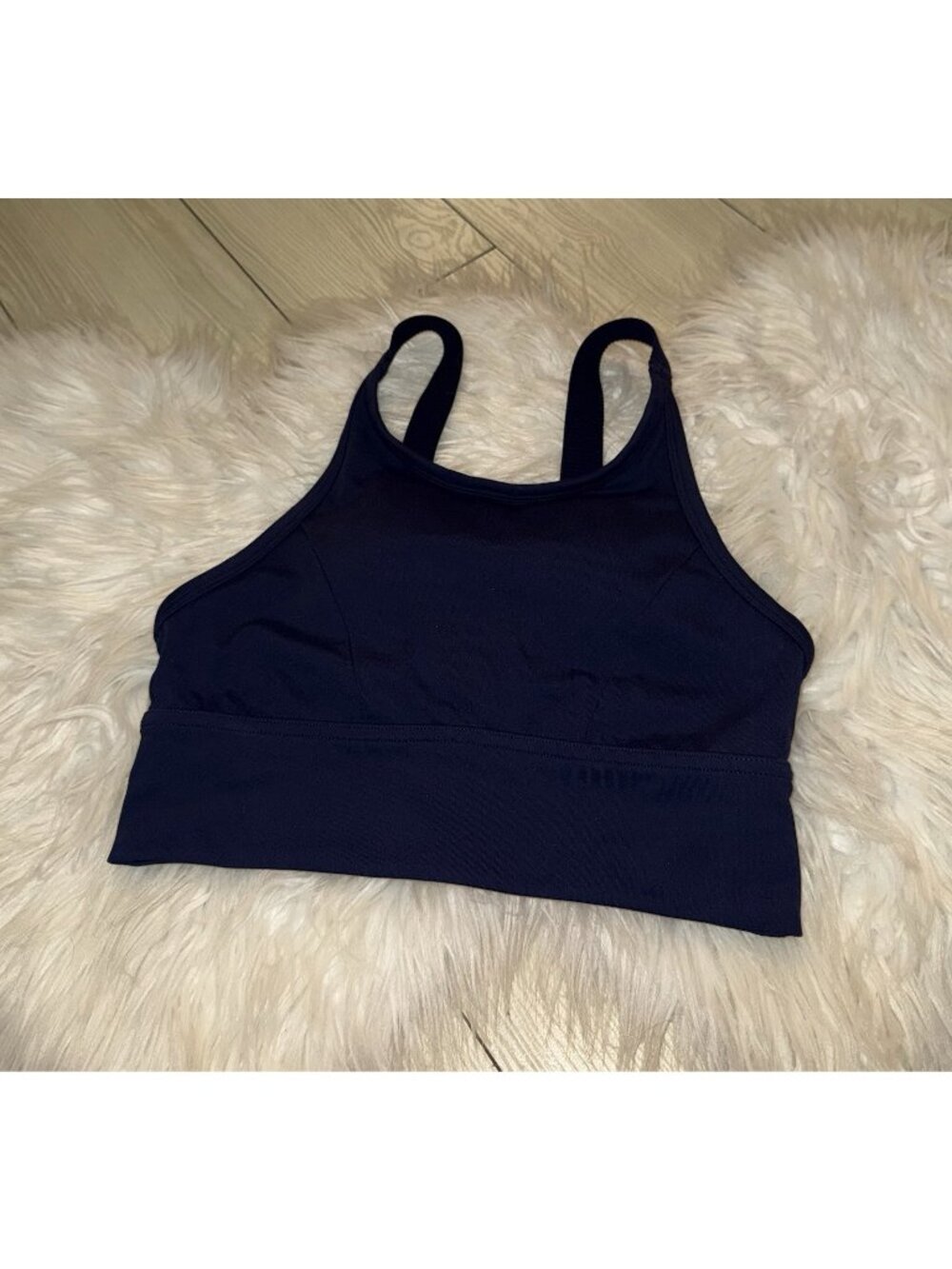 Aerie Chill Play Move Womens Longline Bralette Crop Top Lined WF S Small Blue